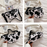 Cow Stripe Printed PU Waist Bag for Women
