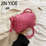 Diamond Lattice Knitted PU Leather Shoulder Bag For Women