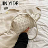Diamond Lattice Knitted PU Leather Shoulder Bag For Women