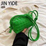 Diamond Lattice Knitted PU Leather Shoulder Bag For Women