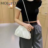 Stylish Dumpling Clip Purse Bag Soft PU Leather Cloud Underarm Shoulder Ba