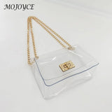 Stylish PVC Ladies Shoulder Bag Messenger Chain Small Square Bag