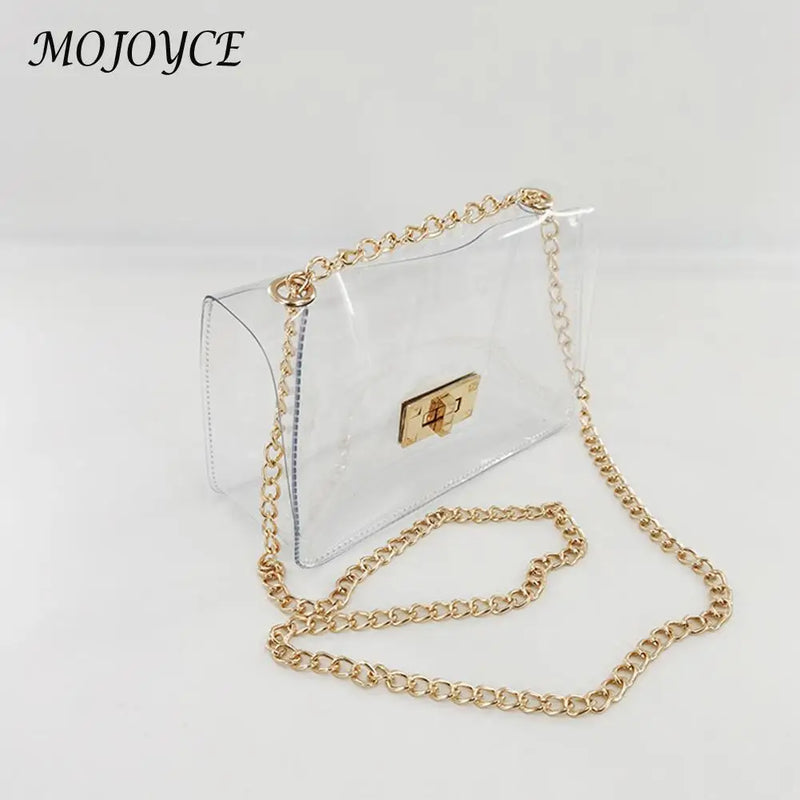Stylish PVC Ladies Shoulder Bag Messenger Chain Small Square Bag