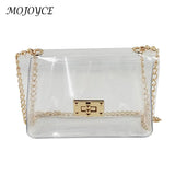 Stylish PVC Ladies Shoulder Bag Messenger Chain Small Square Bag