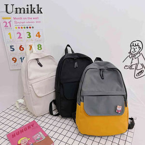 Stylish Ladies Nylon Zipper Shoulder Backpacks Women Pure Students School Bags