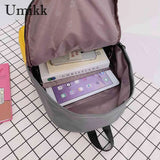 Stylish Ladies Nylon Zipper Shoulder Backpacks Women Pure Students School Bags