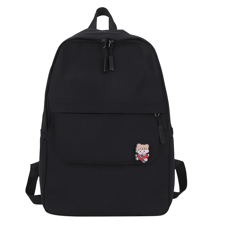 Stylish Ladies Nylon Zipper Shoulder Backpacks Women Pure Students School Bags