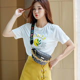 Leopard Printed PU Leather Chain Waist Bag for Women Fanny Pack