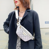 Letter Printed PU Leather Waist Bag for Women Fanny Pack