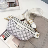 Letter Printed PU Leather Waist Bag for Women Fanny Pack