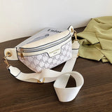 Letter Printed PU Leather Waist Bag for Women Fanny Pack