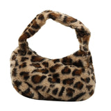 Leopard Pattern Shoulder Bag Lightweight Zipper Handbag for Travel