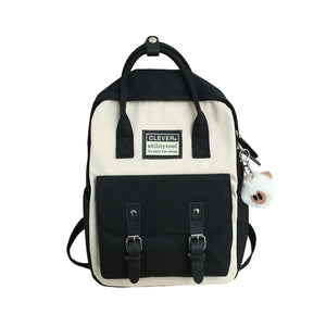 Stylish Retro Women's Backpack Contrast Colors School Travel Rucksack