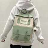 Stylish Retro Women's Backpack Contrast Colors School Travel Rucksack