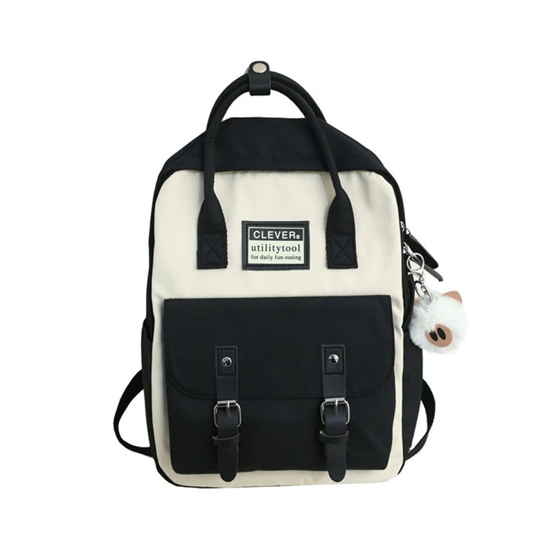 Stylish Retro Women's Backpack Contrast Colors School Travel Rucksack