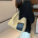 Stylish Straw Handbag Shoulder Bag Handwoven Bohemian Summer Tote Large Capacity