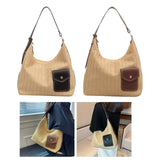 Stylish Straw Handbag Shoulder Bag Handwoven Bohemian Summer Tote Large Capacity