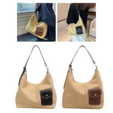 Stylish Straw Handbag Shoulder Bag Handwoven Bohemian Summer Tote Large Capacity