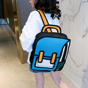 Stylish Teenager Backpack Lightweight Comic Bookbag Smooth Zipper