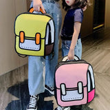 Stylish Teenager Backpack Lightweight Comic Bookbag Smooth Zipper
