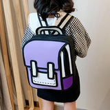 Stylish Teenager Backpack Lightweight Comic Bookbag Smooth Zipper