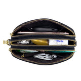 Three-Layer Zipper Cow Leather Shoulder Bag Women's Handbags Crossbody Bag