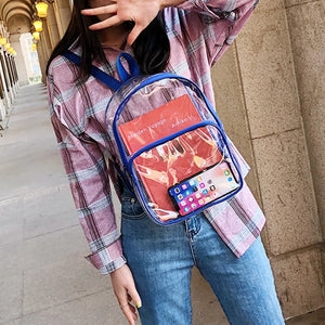 Stylish Transparent Backpacks PVC Dual Shoulder Bags