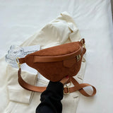 Striped Corduroy Waist Bag for Women Stylish Fanny Pack