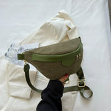 Striped Corduroy Waist Bag for Women Stylish Fanny Pack