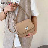 Butterfly Decor PU Leather Shoulder Crossbody Bag