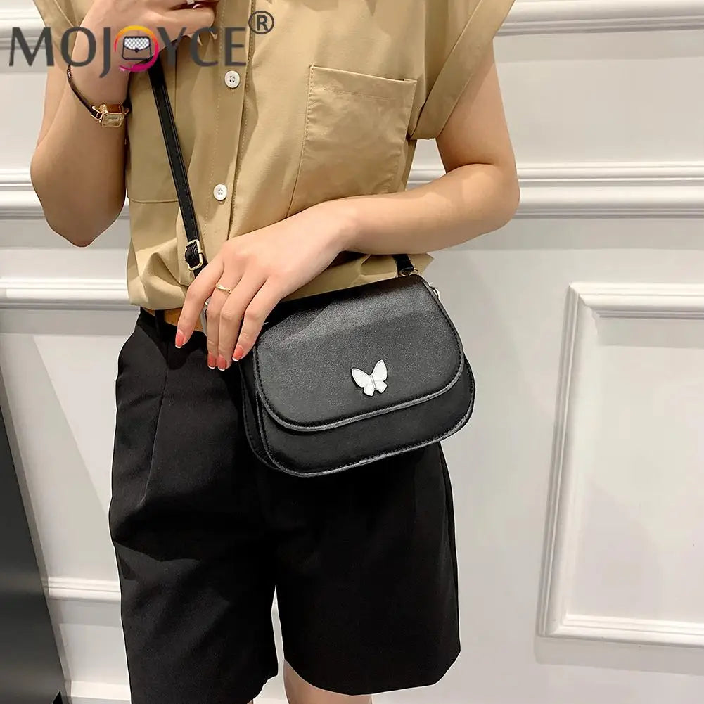 Butterfly Decor PU Leather Shoulder Crossbody Bag