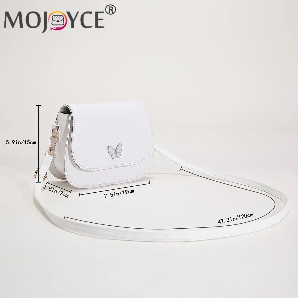 Butterfly Decor PU Leather Shoulder Crossbody Bag