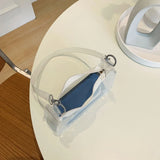 Clear Jelly Bag Small Square Underarm Bag Female Zipper Shoulder Bag