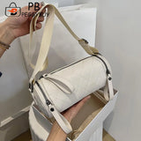 Women Diamond Lattice Crossbody Cylinder Bag Zipper Handbags