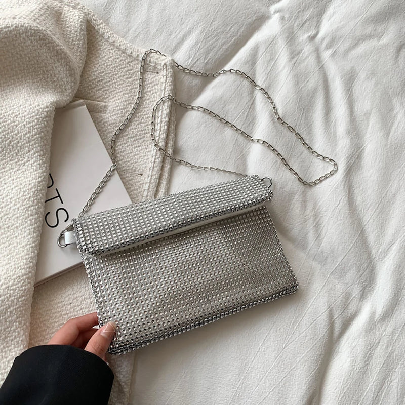 Women Rhinestones Evening Bag Crossbody Handbag