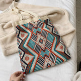 Ethnic Style Woven Shoulder Bag Lightweight Tote Handbag