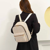 Women Straw Backpack Shoulder Bags Hand-Woven Handbags for Travel