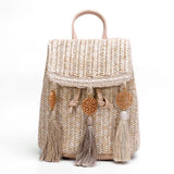 Women Straw Shoulder Backpack Messenger Bags