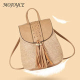 Women Straw Backpack Shoulder Bags Hand-Woven Handbags Gift
