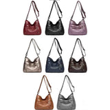 Stylish Multi-Zipper Leather Tote Crossbody Bag