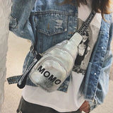 Stylish Women Waist Bag PU Printed Solid Chest Bag for Outdoor Sport Hip Package