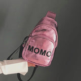 Stylish Women Waist Bag PU Printed Solid Chest Bag for Outdoor Sport Hip Package