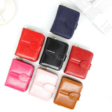 Stylish Short Zipper Purse Oil Wax Bag Card Holder