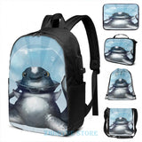 Subnautica Cuddlefish Portrait USB Charge Backpack
