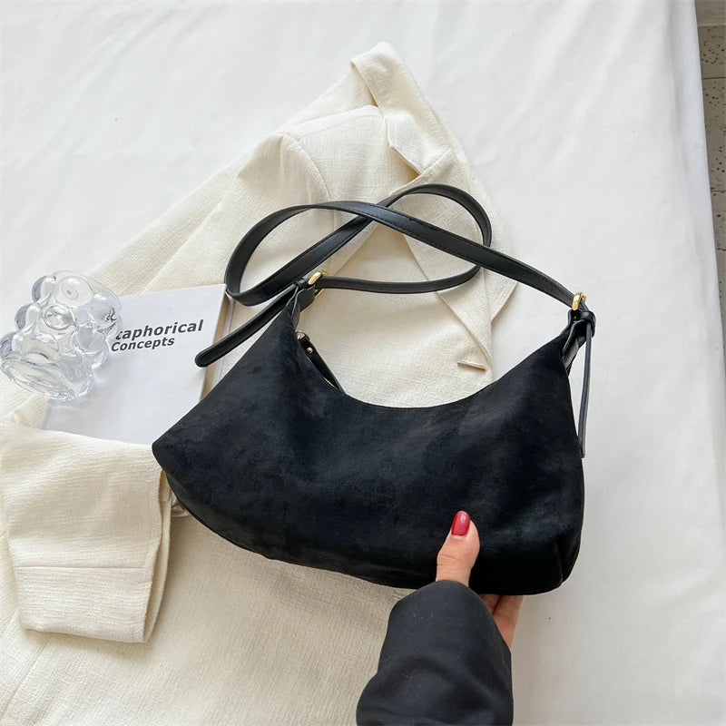 Winter Suede Leather Crossbody Bag for Women