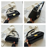 Retro Women's Totes Shoulder Bag Suede Matte Leather Plaid Lock Handbags