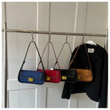 Retro Women's Totes Shoulder Bag Suede Matte Leather Plaid Lock Handbags