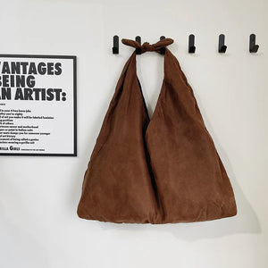 Vintage Suede Large Capacity Shoulder Bag Solid Color Underarm Tote Bag