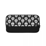 Sugar Skull Pattern Pen Box Anime Zipper Pen Bag School Stationery Gift