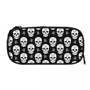 Sugar Skull Pattern Pen Box Anime Zipper Pen Bag School Stationery Gift